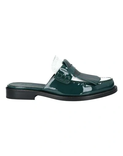 Burberry Mules In Deep Jade