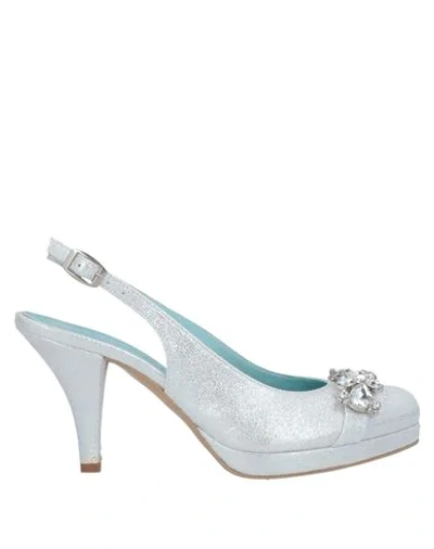 Blue & Rose Pumps In Silver