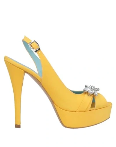 Blue & Rose Sandals In Yellow