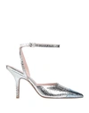 ANNA F ANNA F. WOMAN PUMPS SILVER SIZE 9 SOFT LEATHER,11999320KS 4