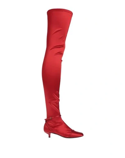 Emporio Armani Knee Boots In Red