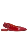 Santoni Ballet Flats In Red