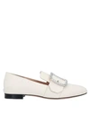 Bally Woman Loafers Ivory Size 9 Calfskin In White