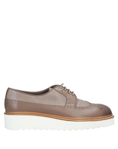 Santoni Lace-up Shoes In Light Brown