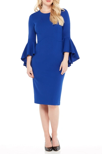 Maggy London Sasha Bell Sleeve Midi Dress In Royal