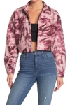 Abound Cozy Cropped Shirt Jacket In Purple Tie Dye