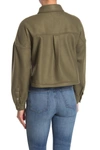Abound Cozy Cropped Shirt Jacket In Olive Sarma