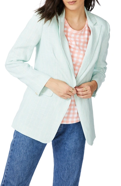 Court & Rowe Pinstripe One-button Blazer In Crystal Sky