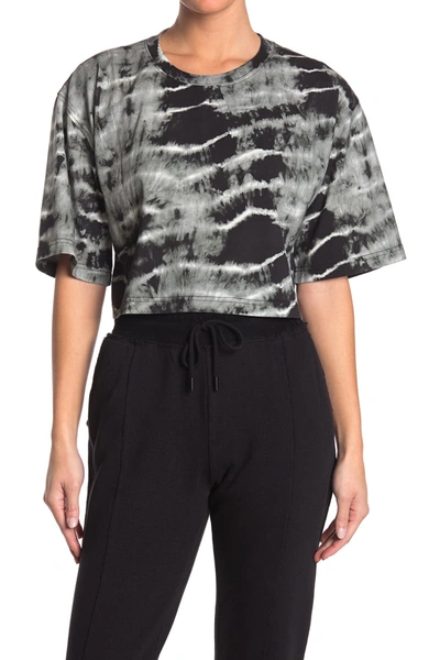 Nicole Miller Embroidery Crop T-shirt In Blck/white