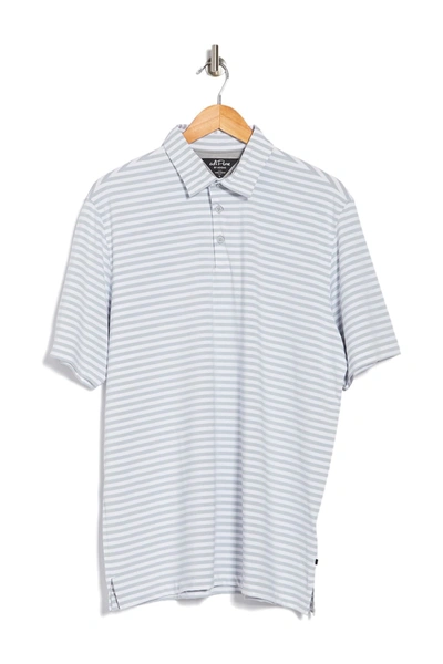Adidas Golf Adipure Essential Stripe Polo Shirt In Clonix