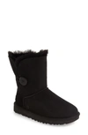 Ugg Bailey Button I Low Heels Ankle Boots In Black Suede In Blk
