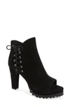 Allsaints Michela Lace-up Platform Bootie In Black Suede