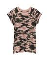 Nili Lotan Camouflage Short Sleeve Baseball Tee In Printed Camo Dusty Pink