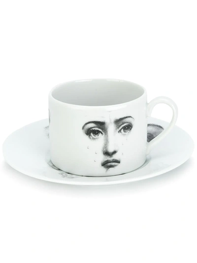 Fornasetti 人脸印花茶杯 In Black