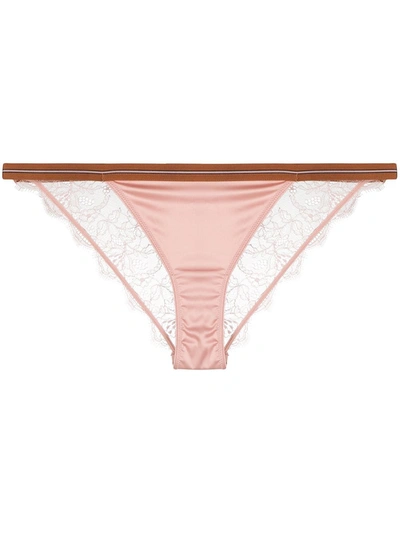 Love Stories Lace-trim Thong In Pink