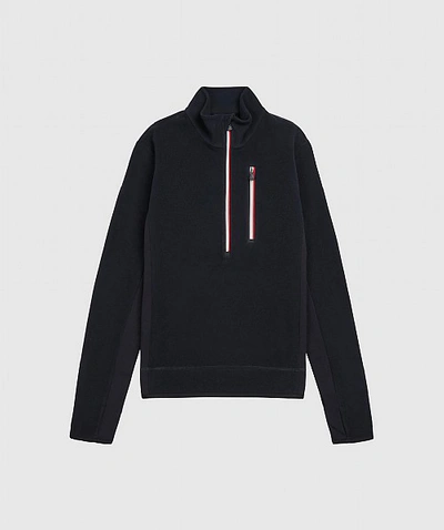 Moncler Grenoble Quarter Zip Fleece Jacket In Navy