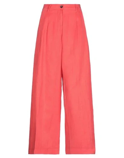 Nine:inthe:morning Nine In The Morning Woman Pants Coral Size 26 Viscose, Linen, Cotton In Red