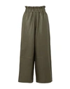 GANNI GANNI WOMAN PANTS MILITARY GREEN SIZE 0 LAMBSKIN,13547002SG 1