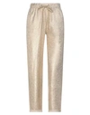Majestic Metallic French-terry Pull-on Crop Pants In Gold