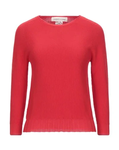 Lamberto Losani Woman Sweater Red Size 8 Cotton