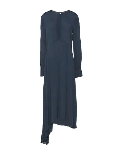 Manila Grace Midi Dresses In Dark Blue