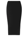 Rick Owens Midi Skirts In Black