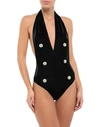 BALMAIN BALMAIN WOMAN ONE-PIECE SWIMSUIT BLACK SIZE 8 VISCOSE, POLYAMIDE,47277443EX 2