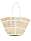 Altuzarra Watermill Vegan Leather-trimmed Raffia Shoulder Bag In Natural White