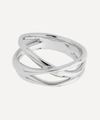 MONICA VINADER SILVER NURA CROSS OVER RING,000721797