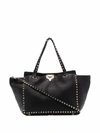 VALENTINO GARAVANI VALENTINO GARAVANI WOMEN'S BLACK LEATHER TOTE,VW2B0970VSF0NO UNI