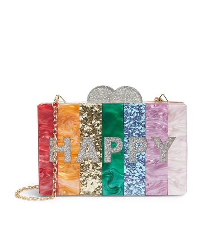 Bari Lynn Happy Rainbow Box Clutch Bag