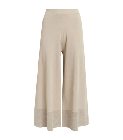 D-exterior Wide-leg Knitted Trousers
