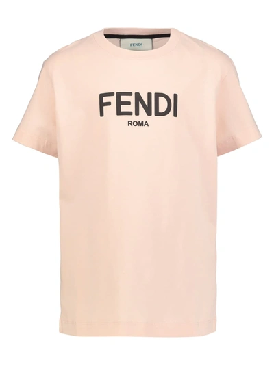 Fendi Kids T-shirt For For Boys And For Girls In Rose