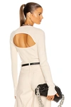 Remain Birger Christensen Basel Long Sleeve Open Back Knit Sweater In Birch