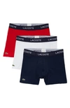 LACOSTE ASSORTED 3-PACK MOTION MICOFIBER BOXER BRIEFS,6H3419
