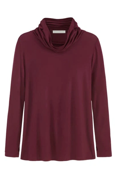 Adyson Parker Cowl Neck Long Sleeve Top With Convertible Collar In Plum Juice