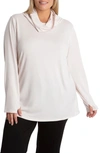 Adyson Parker Cowl Neck Long Sleeve Top With Convertible Collar In Oat Milk