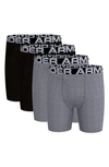 Under Armour Kids' 4-pack Heatgear® Boxer Briefs In Mod Gray