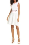 TED BAKER APRYLL CONTRAST STRIPE SLEEVELESS FIT & FLARE DRESS,5059104697598