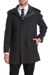 Hart Schaffner Marx Genoa Twill Wool Blend Coat In Charcoal Twill