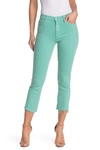 Mother Insider High Waist Crop Step Hem Jeans In Lagoon