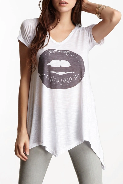 Go Couture Graphic Print Tunic T-shirt In White