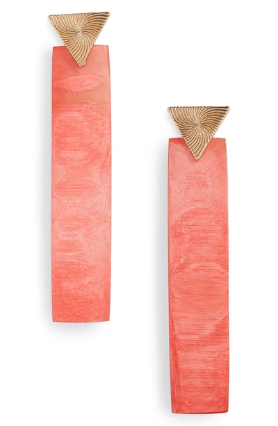 Akola Cryus Horn Drop Earrings In Coral