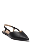 14th & Union Romi Pointed Toe Slingback Flat In Black Faux Leather