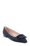 Roger Vivier Gommettine Denim Buckle Ballerina Flats In Galassia