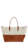 METIER LARGE INCOGNITO CABAS LINEN & LEATHER TOTE,IXL050101