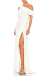 IEENA FOR MAC DUGGAL RUCHED ONE-SHOULDER TRUMPET GOWN,26517