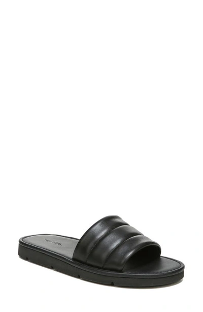 Vince Olina Padded Leather Flat Sandals In Black