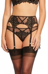 Dita Von Teese Muse Suspender Garter Belt In Black/ Nude