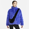 Nike Sportswear Women's Faux Fur Jacket In Astronomy Blue,black